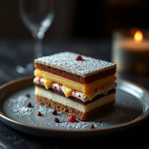 Photo d'un entremets sophistiqué